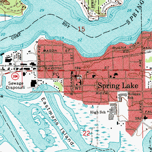 Topographic Map of Spring Lake Township Fire Department Station 3 Central, MI