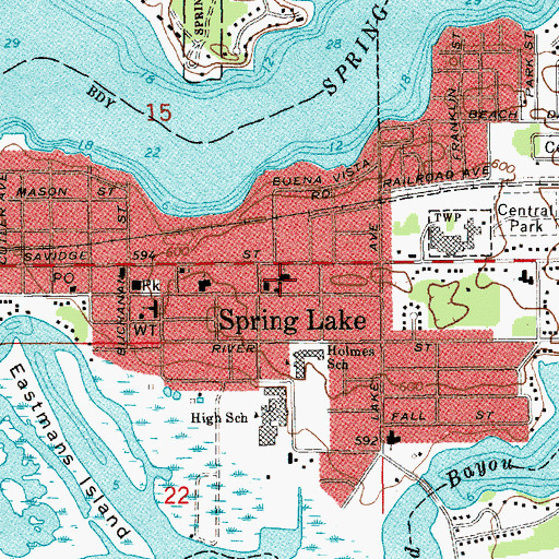 Topographic Map of Saint Mary's School, MI
