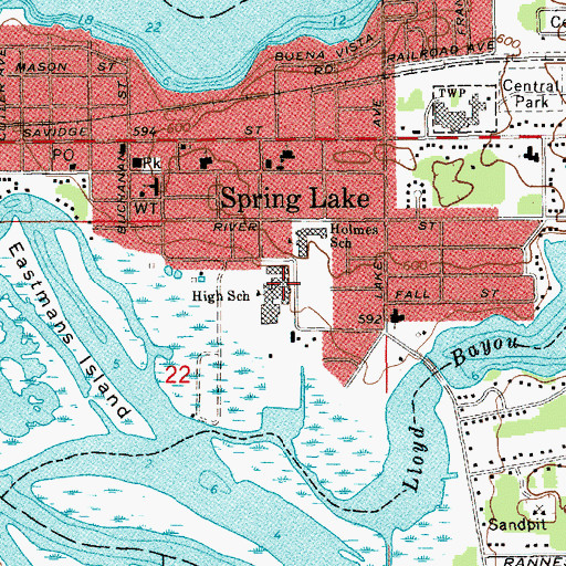 Topographic Map of Spring Lake Junior High School, MI