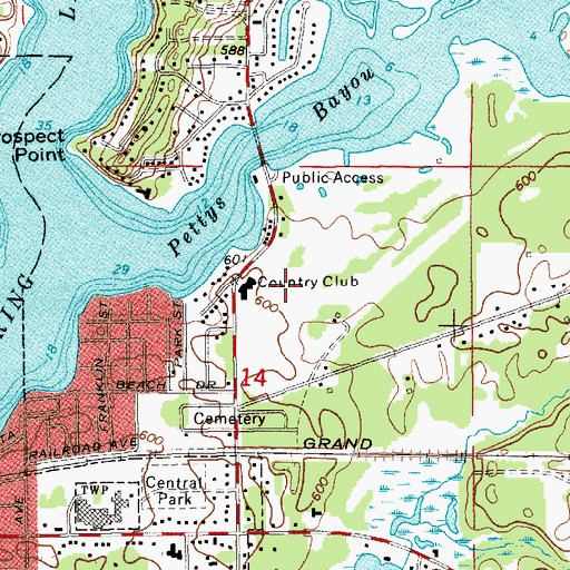 Topographic Map of Spring Lake Country Club, MI