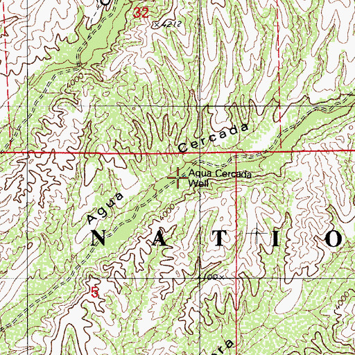 Topographic Map of Agua Cercada Well, AZ