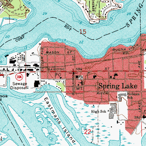 Topographic Map of Spring Lake Police Department, MI