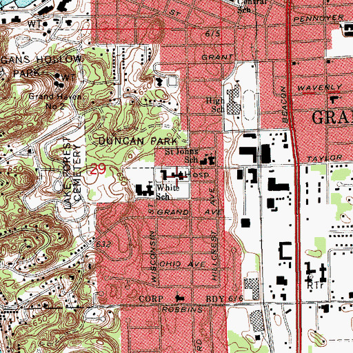 Topographic Map of North Ottawa Community Hospital, MI