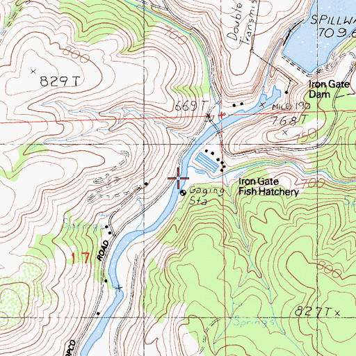 Topographic Map of Bogus Creek, CA