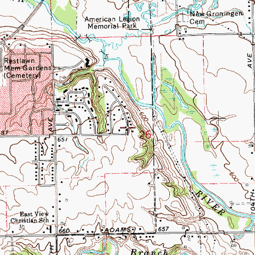 Topographic Map of Church of Jesus Christ of Latter Day Saints, MI