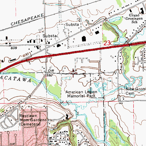 Topographic Map of Daystar Living Church, MI