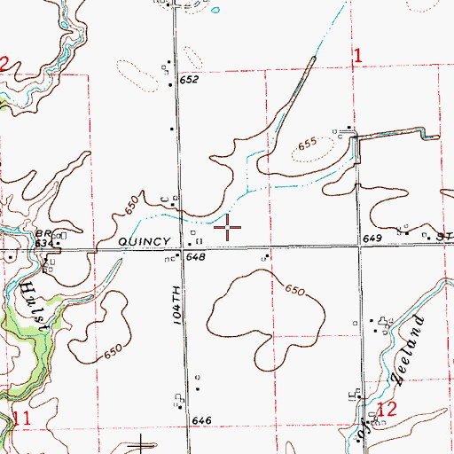 Topographic Map of Quincy Elementary School, MI