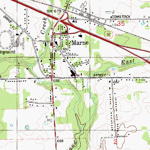 Topographic Map of Marne Elementary School, MI