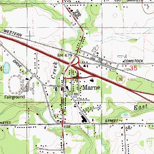 Topographic Map of Berlin Baptist Church, MI