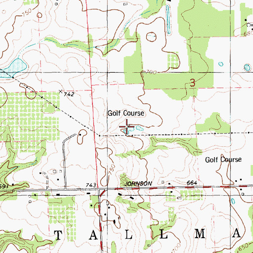 Topographic Map of Western Greens Country Club, MI