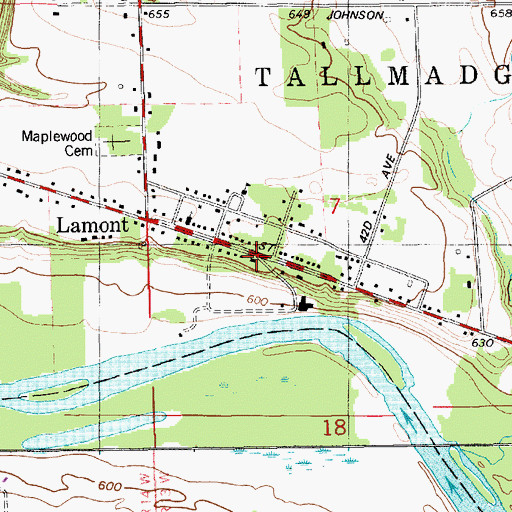 Topographic Map of Lamont Post Office, MI