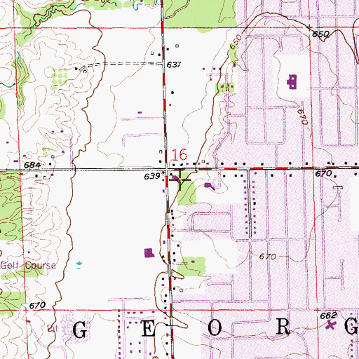 Topographic Map of Georgetown United Methodist Church, MI