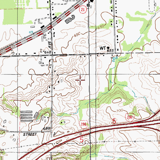 Topographic Map of Hillside Park, MI