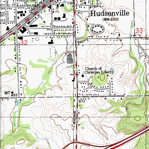 Topographic Map of Heritage Reformed Church, MI