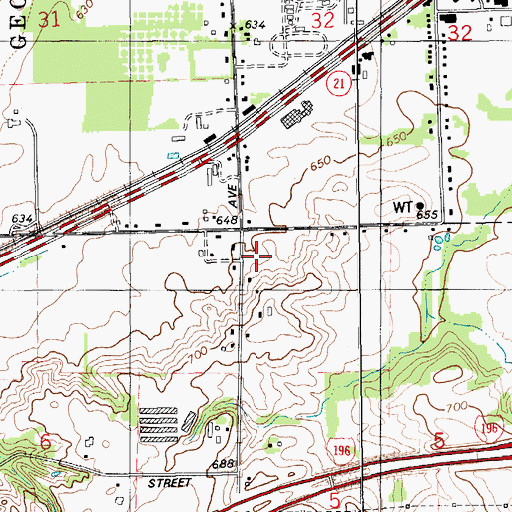 Topographic Map of Hudsonville Reformed Church, MI