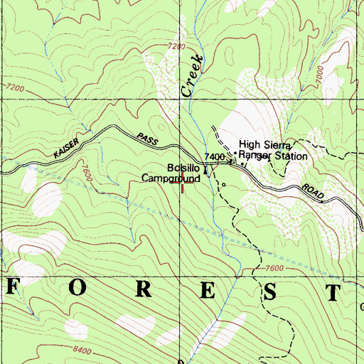 Topographic Map of Bolsillo Campground, CA