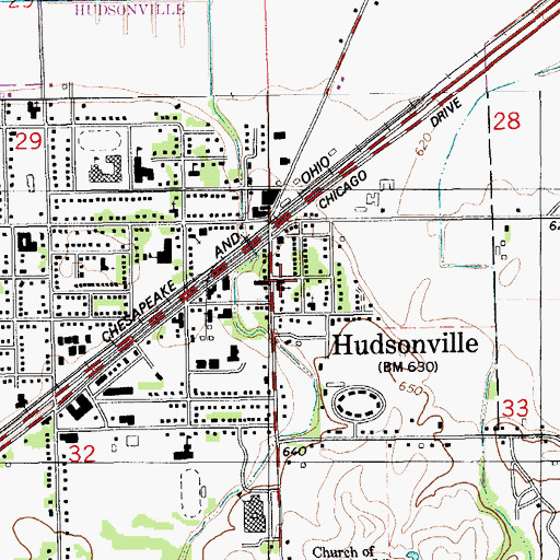 Topographic Map of First Christian Reformed Church, MI