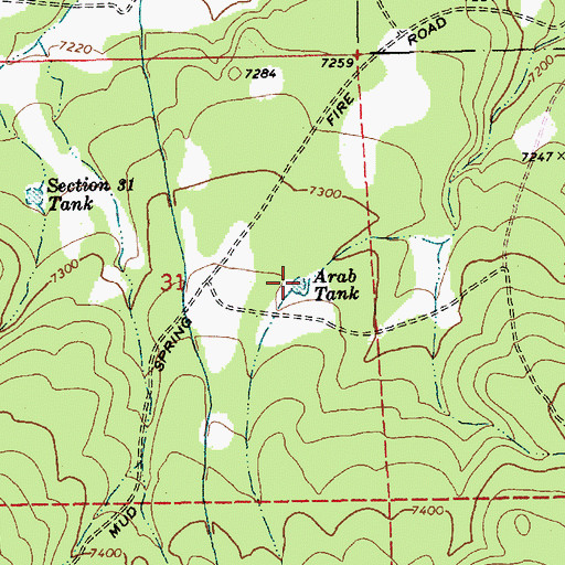 Topographic Map of Arab Tank, AZ