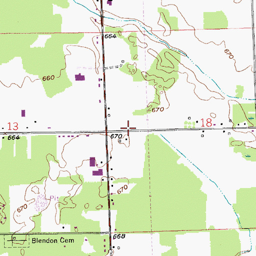 Topographic Map of Baldwin Oaks Campground, MI