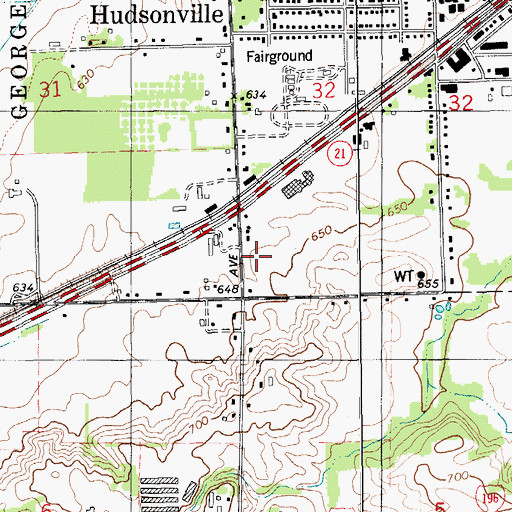 Topographic Map of Heritage Christian School, MI