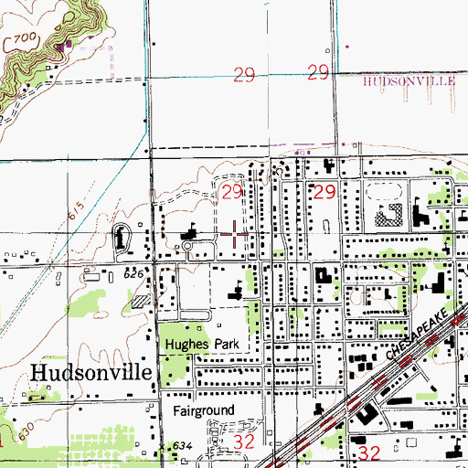 Topographic Map of Hudsonville Christian Middle School, MI
