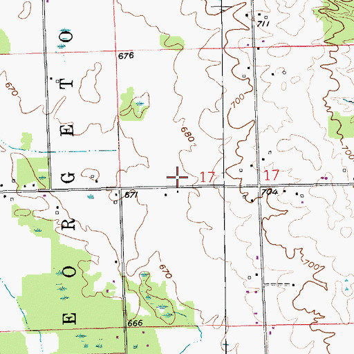 Topographic Map of Baldwin Street Middle School, MI