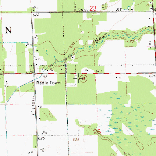 Topographic Map of Generations Baptist Church, MI