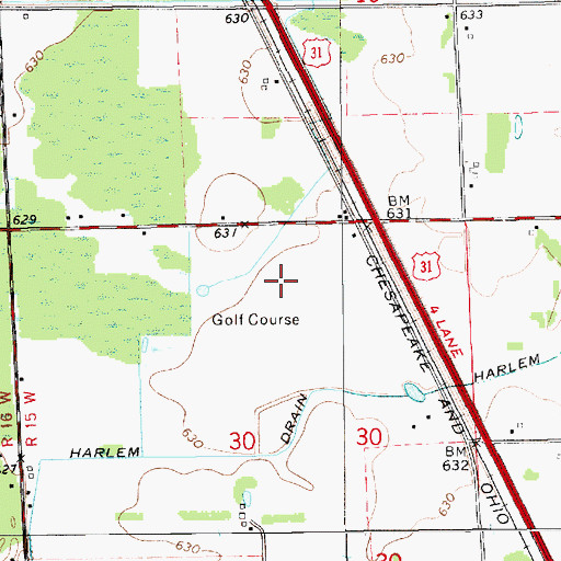 Topographic Map of West Ottawa Golf Course, MI