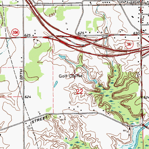 Topographic Map of Terra Verde Golf Course, MI