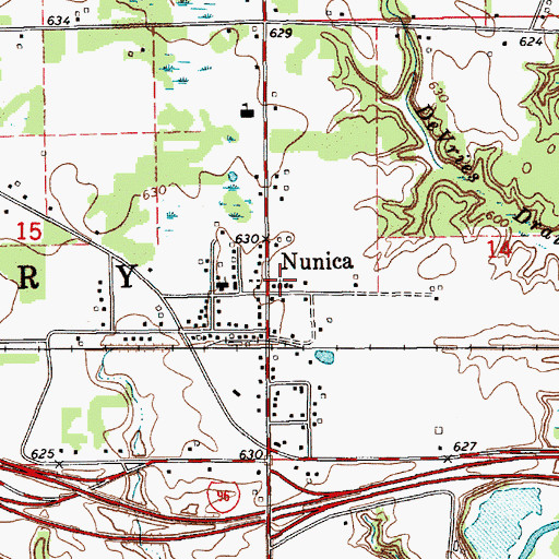 Topographic Map of Nunica Bible Church, MI