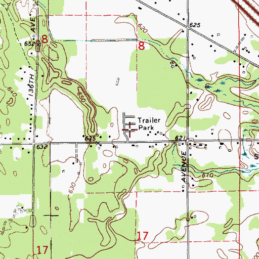 Topographic Map of Crockery Mobile Home Park, MI