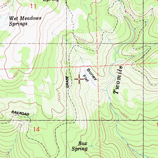 Topographic Map of Bone Flat, CA