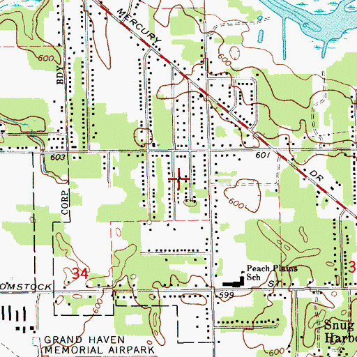 Topographic Map of Fellowship Bible Church, MI