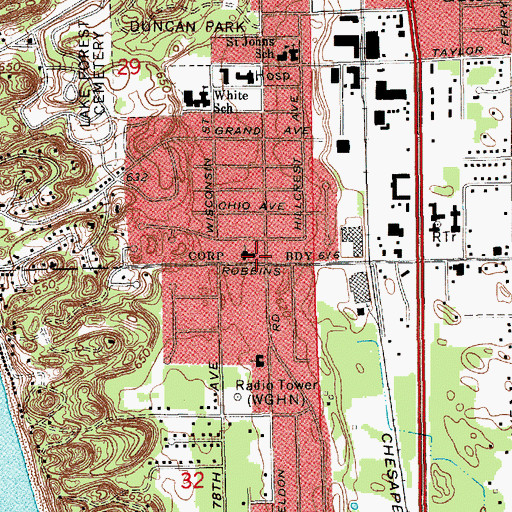 Topographic Map of Second Christian Reformed Church, MI