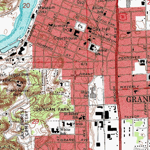 Topographic Map of United Methodist Church, MI