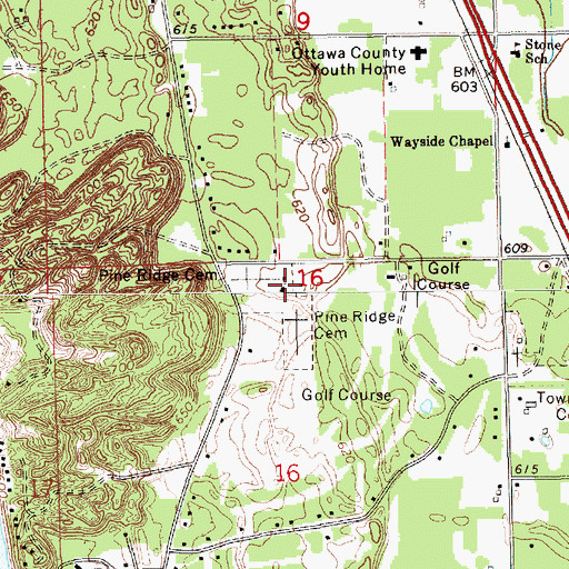 Topographic Map of Church of the Healing Christ, MI
