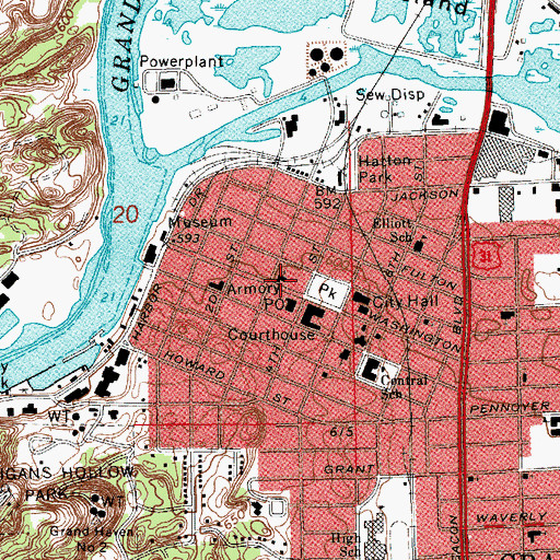 Topographic Map of First Reformed Church, MI