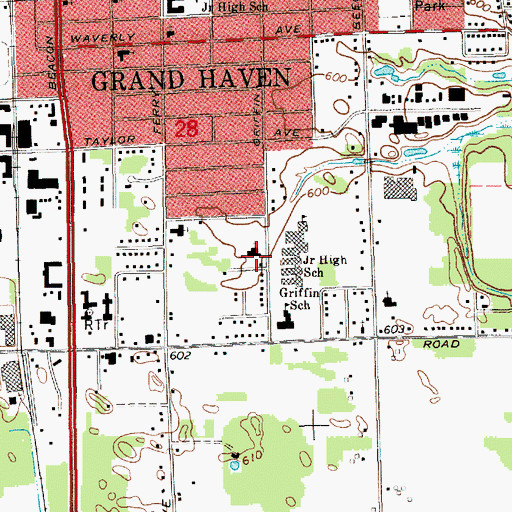 Topographic Map of Saint Paul's United Church of Christ, MI