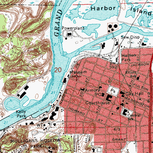 Topographic Map of Grand Haven Clinic, MI