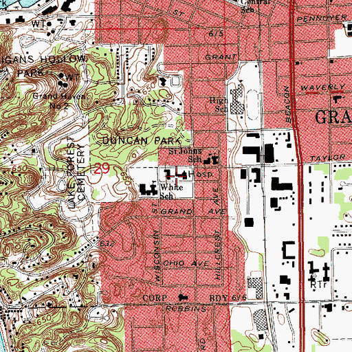 Topographic Map of Dunewood Medical Center, MI