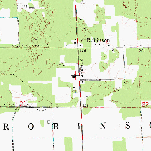 Topographic Map of Robinson Elementary School, MI