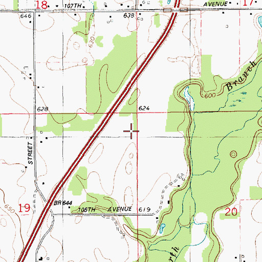 Topographic Map of Hawkshead Links, MI