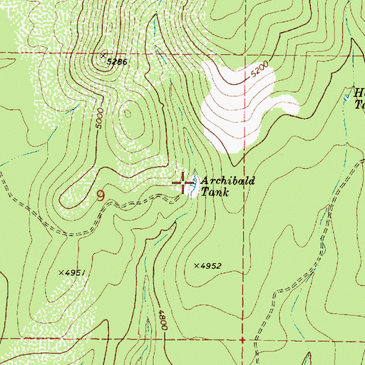 Topographic Map of Archibald Tank, AZ