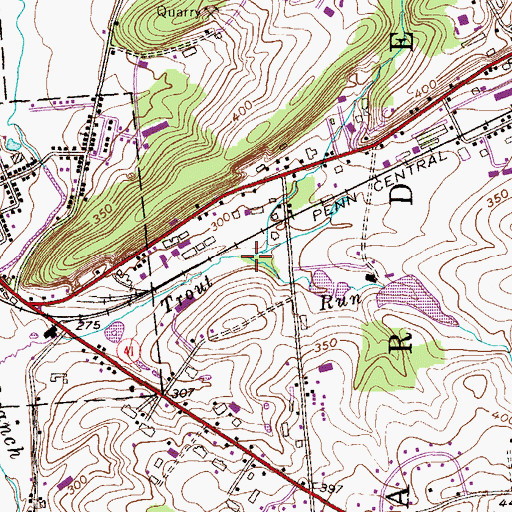 Topographic Map of Brickyard Run, PA