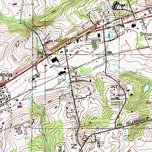 Topographic Map of Richards Run, PA