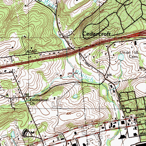 Topographic Map of Walton Run, PA