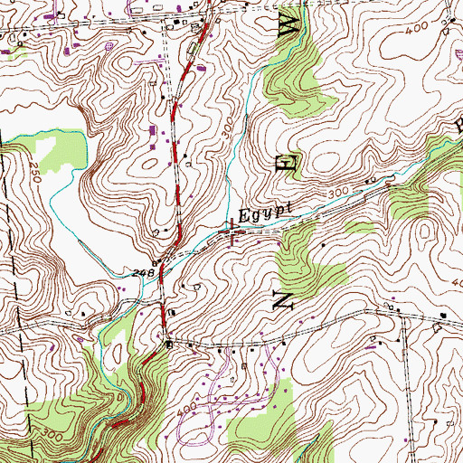 Topographic Map of Whiskey Run, PA