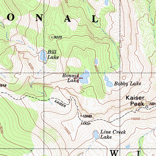 Topographic Map of Bonnie Lake, CA
