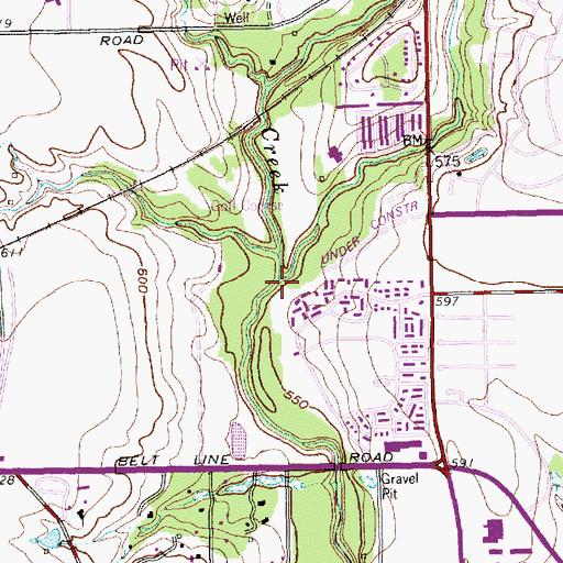 Topographic Map of Spanky Branch, TX