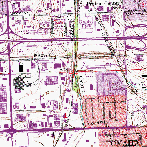 Topographic Map of F Street Drain, NE